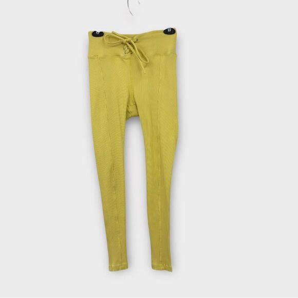 Year of Ours Football Lace-Up Ribbed Legging in Yellow Women’s Size M - Picture 3 of 7